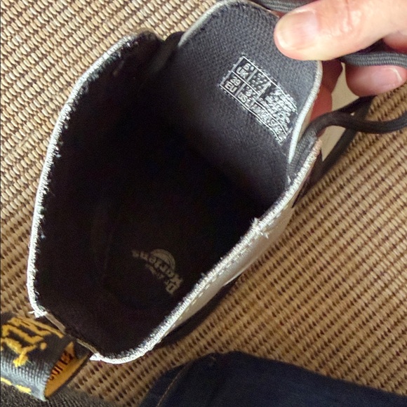 Dr. Martens White Leather Boots with Black Accents - Picture 4 of 7